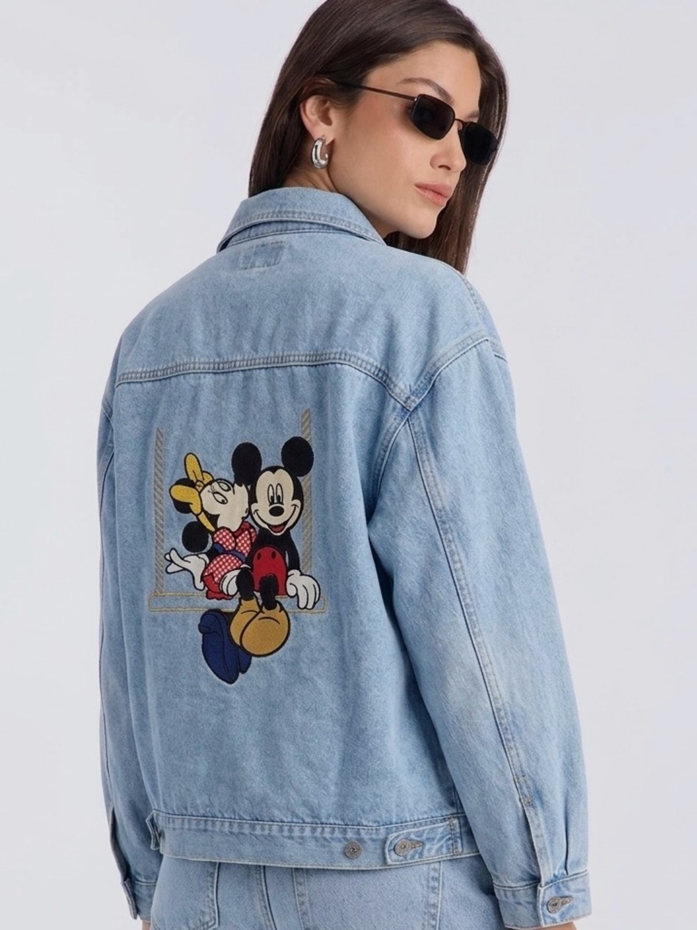 Vintage 90s Mickey & Minnie Mouse Denim Jacket Jerry Leigh L